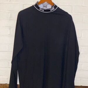 Pxg mock neck long sleeve, quality material, like new. Black with white.